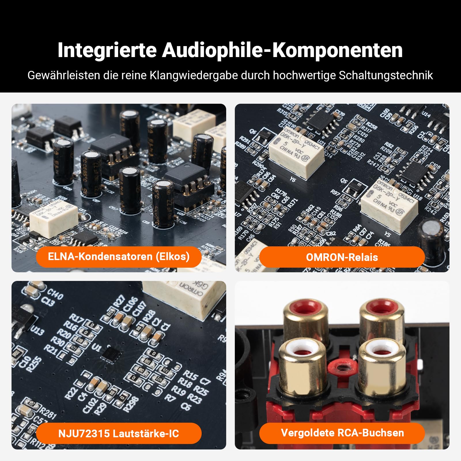 Fosi Audio ZP3 Symmetrischer Vorverstärker für Home Audio, 2 RCA und XLR Eingänge, RCA/XLR Ausgänge und Sub-Out, Preamp für 2.0 Stereo und 2.1 Setup, mit HPF Hochpassfilter und Tone Control