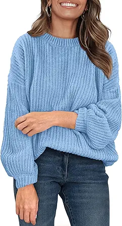 PRETTYGARDEN Fall Sweaters for Women 2025 Fashion Long Sleeve Casual Ribbed Knit Winter Clothes Pullover Jumper Tops