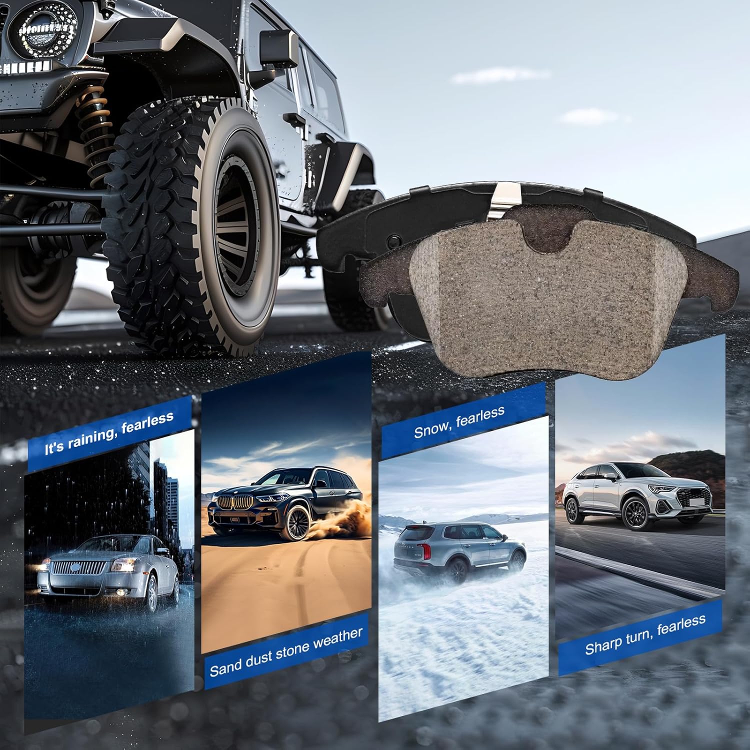 Ceramic Front Brake Pads Set Compatible with 2015-2018 Audi Q3/Q3 Quattro;2012-2020 Volkswagen Passat;2009-2017 Volkswagen Tiguan;2017-2018 Volkswagen Tiuan Limited (D1375)