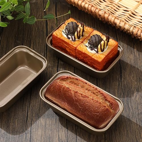 Miniatura 9 de Uiifan 12 piezas de mini moldes para hornear pan, antiadherentes, moldes pequeños de pan de plátano, 6.1 x 3.3 x 2.1 pulgadas, antiadherente, acero