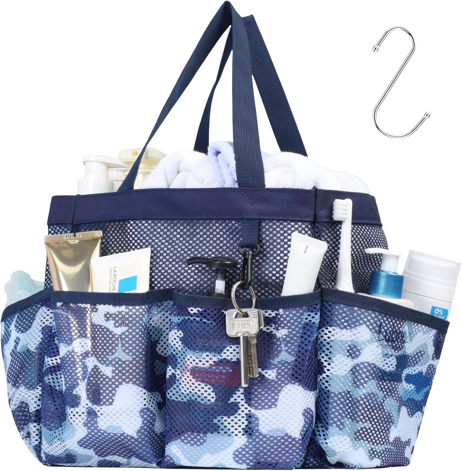 Fcolor Shower Caddy Portable Mesh Shower Caddy Bag