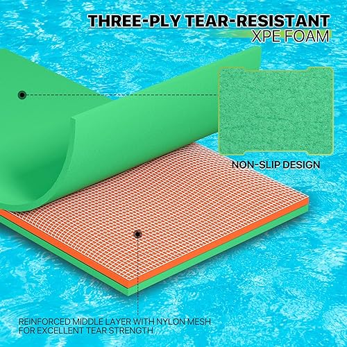 Miniatura 6 de Magshion Large Water Floating Mat for Adults Pool Lake Boating Float Pad 12 x 6 ft
