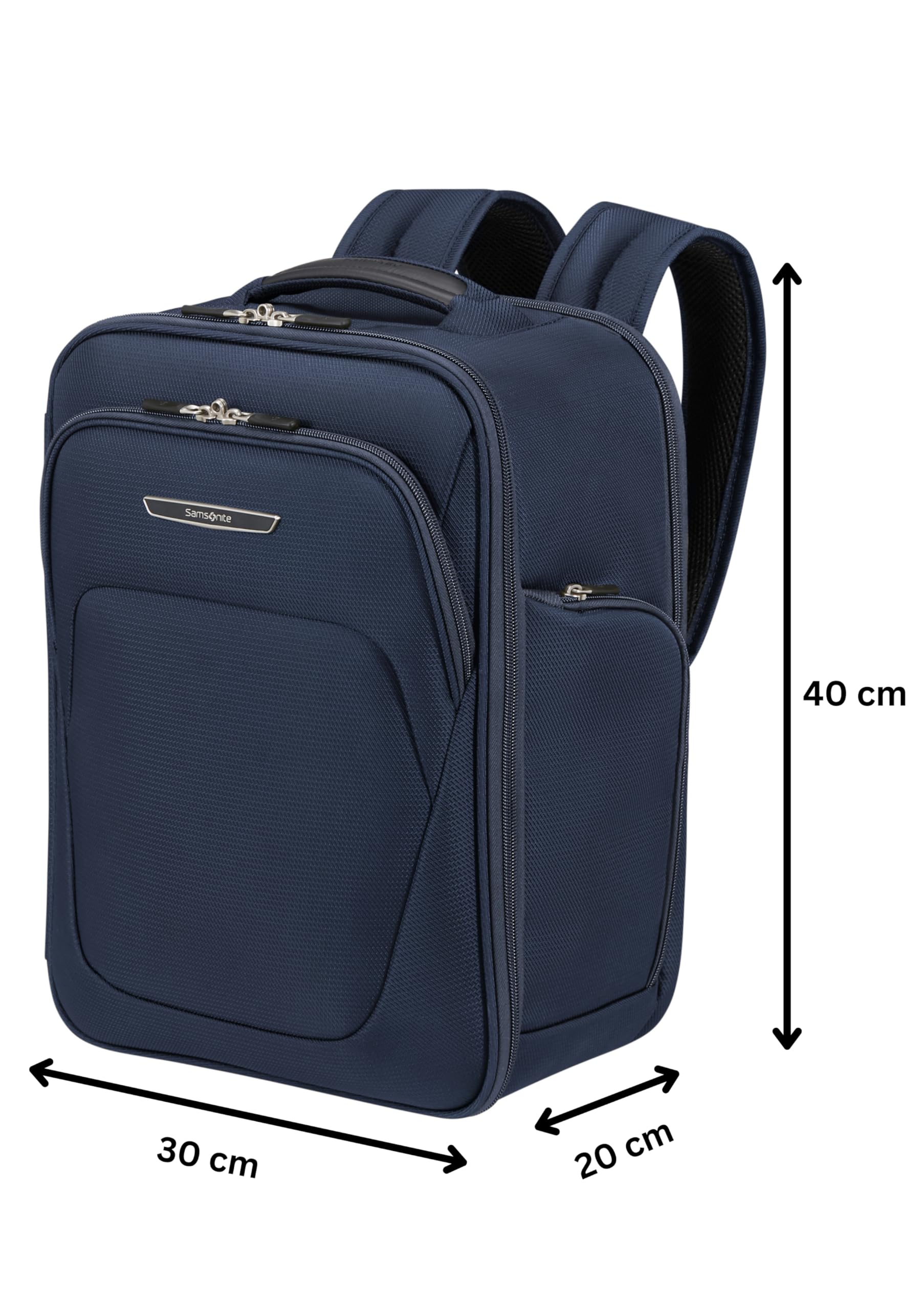 Samsonite Spark SNG Eco - Plecak Kabinowy 40x30x20 cm - Bagaż Podręczny dla Ryanair, Wizz Air & Vueling, Torba Pod Siedzenie z Kieszenią na Laptopa 15.6", 26 L, 0.80 KG, Niebieski (Midnight Blue)