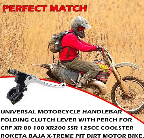 Miniatura 5 de Manillar de freno universal de 78 pulgadas, palanca de embrague plegable para CRF XR 80 100 XR200 SSR 125cc Coolster Roketa Baja Pit Dirt Motor,