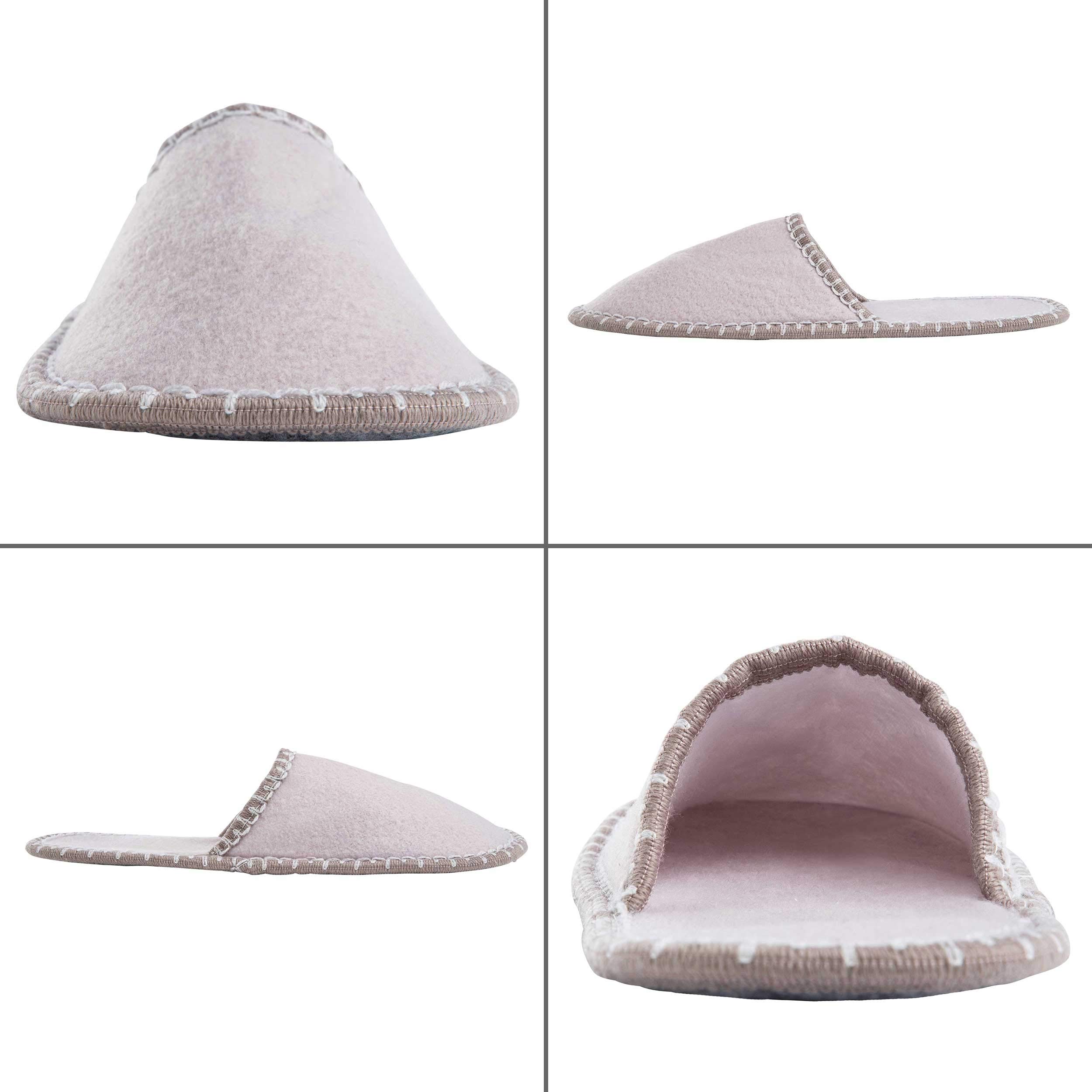 Lot de 2 ensembles de chaussons d'invité ONVAYA - Pantoufles - Feutre - 11 pièces - Gris
