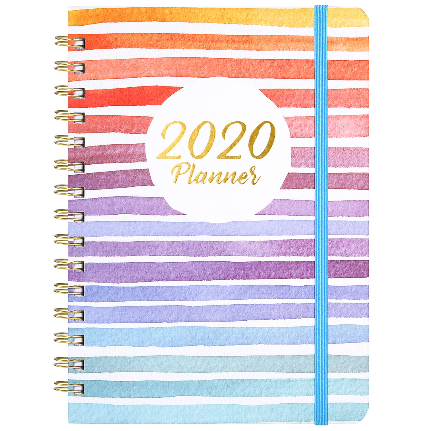 2021 Planner - Weekly & Monthly Planner with Tabs, 6.5" x 8.5", Hardcover with Thick Paper + Back Pocket + Banded, Twin-Wire Binding - Colorful and Fun