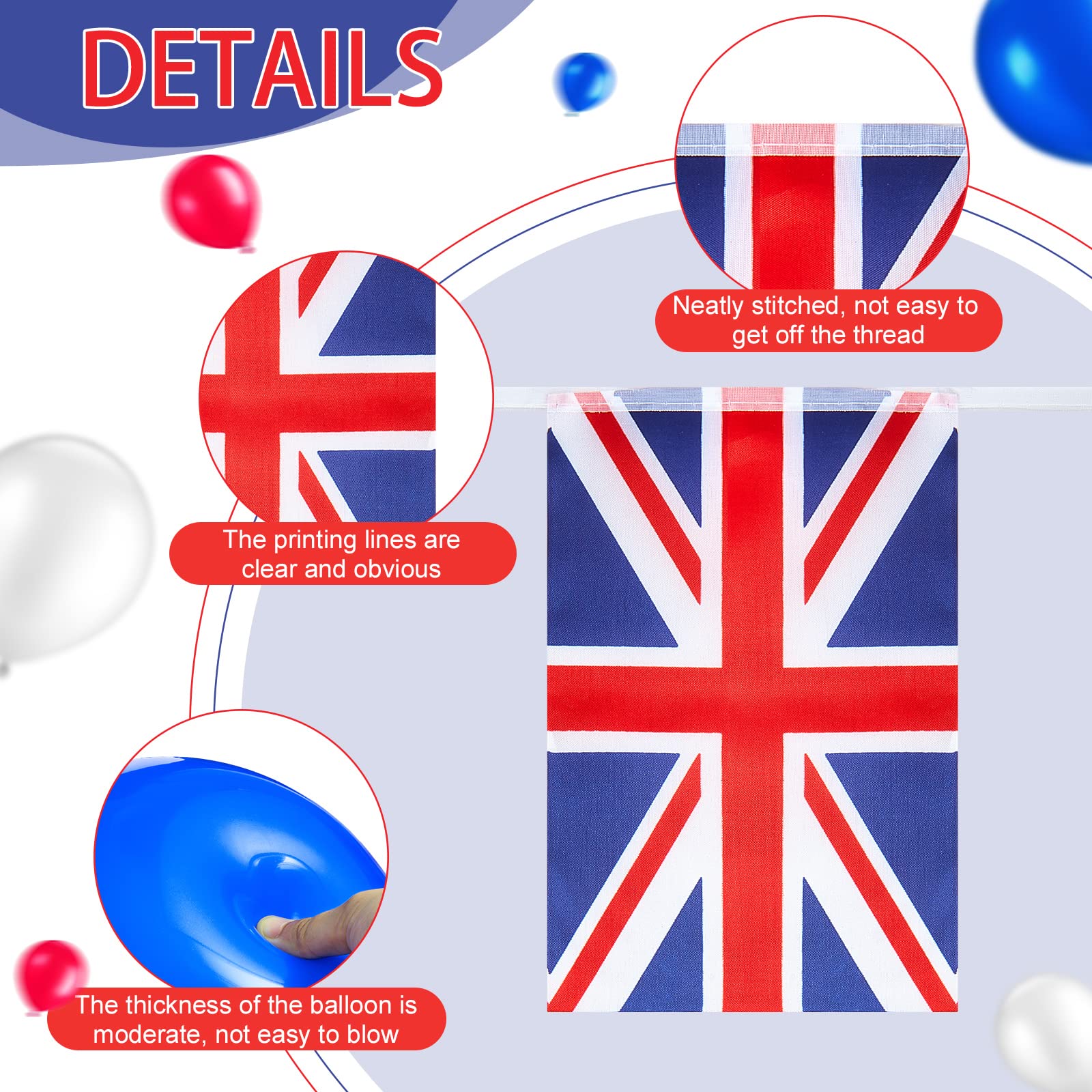 33 Fuß Wales Union Jack Banner Wimpel PVC Feierdekoration 80. VE