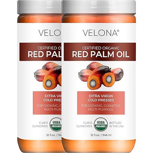 Miniatura 7 de velona Aceite de palma roja orgánico certificado por USDA, 32 onzas líquidas, grado alimenticio y cosmético, en frasco, virgen extra, prensado en