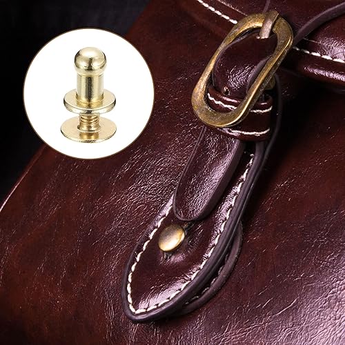 Miniatura 5 de uxcell Remaches de cabeza de bola de 0.157 pulgadas (0.157 in), tornillo trasero, paquete de 15 remaches de pezón de botón de cabeza redonda para