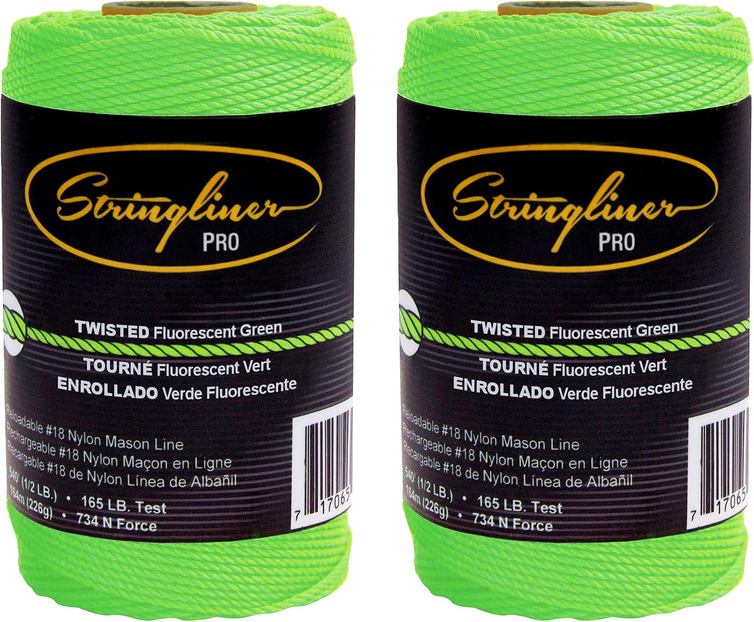 35415 Mason’s Line Replacement Rolls – 1/2 Lb. #18 Construction Replacement Roll Twisted FL Green 540'. (2 Pack)