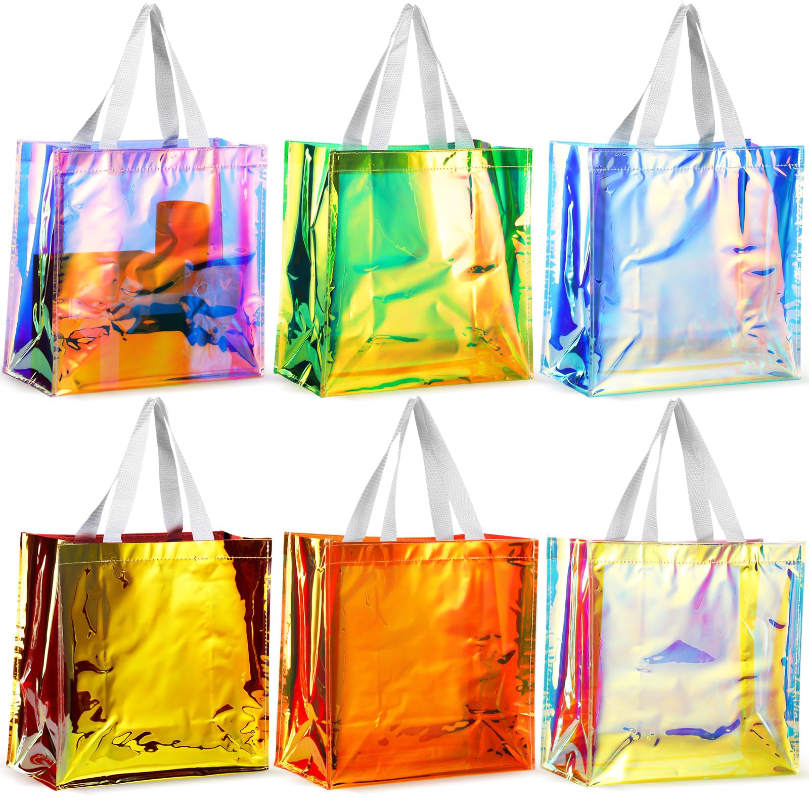 BBTO 6 Pcs Clear Tote Bag Stadium Approved Plastic Hand Bag