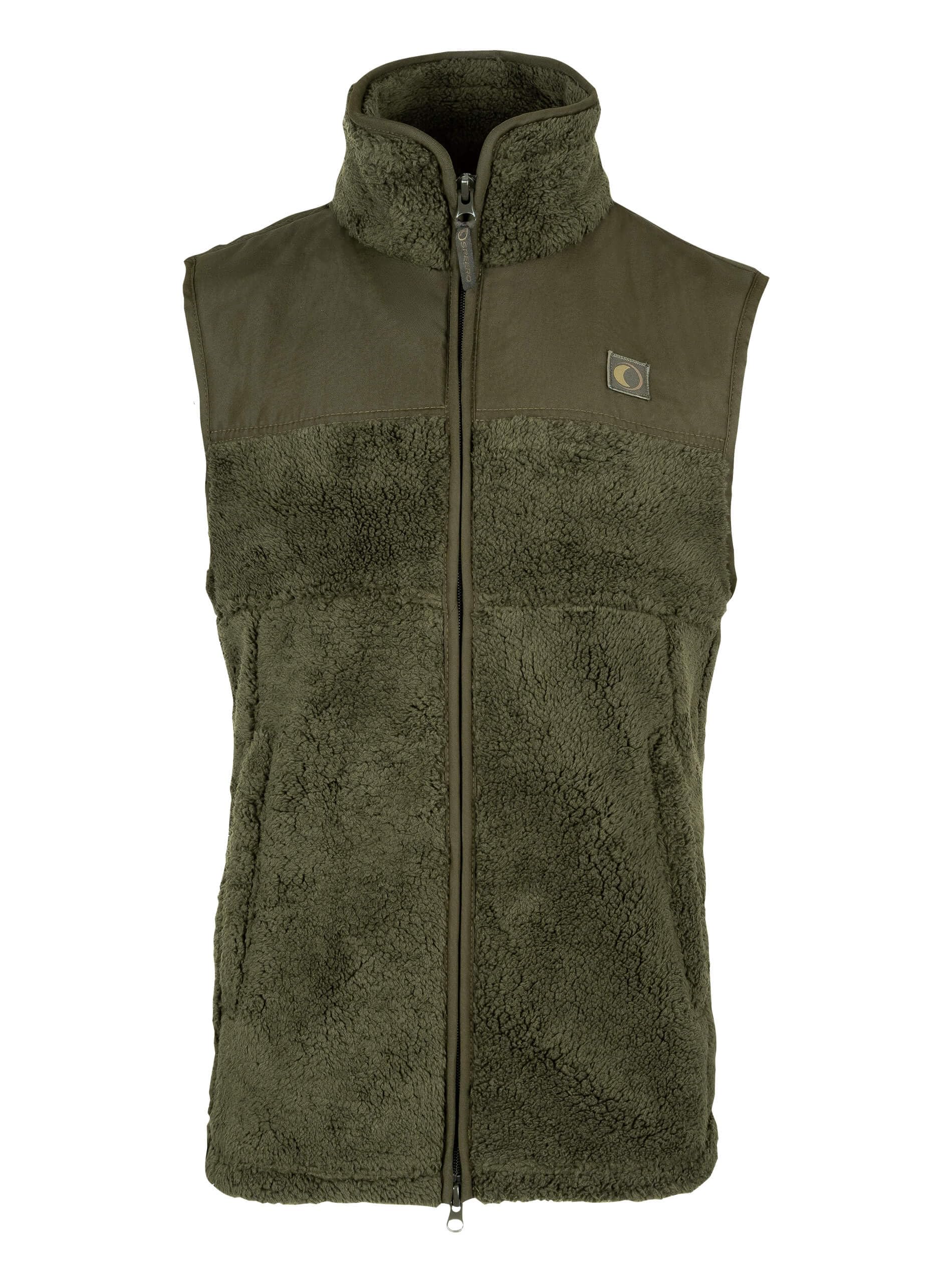 Speero Sherpa Fleece Gilet For Men Dark Olive XX-Large