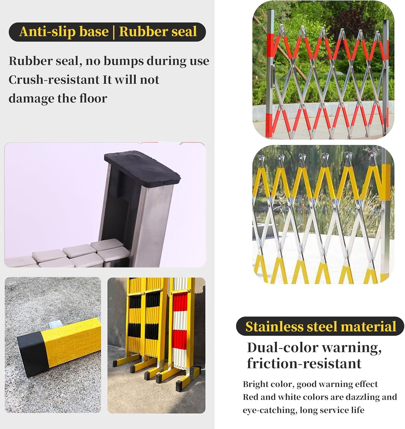 Expandable Retractable Stainless Steel Traffic Barrier Gate - Mobile Industrial Security Door with Universal Wheels for Enhanced Safety, Flexibility & Easy Access Control