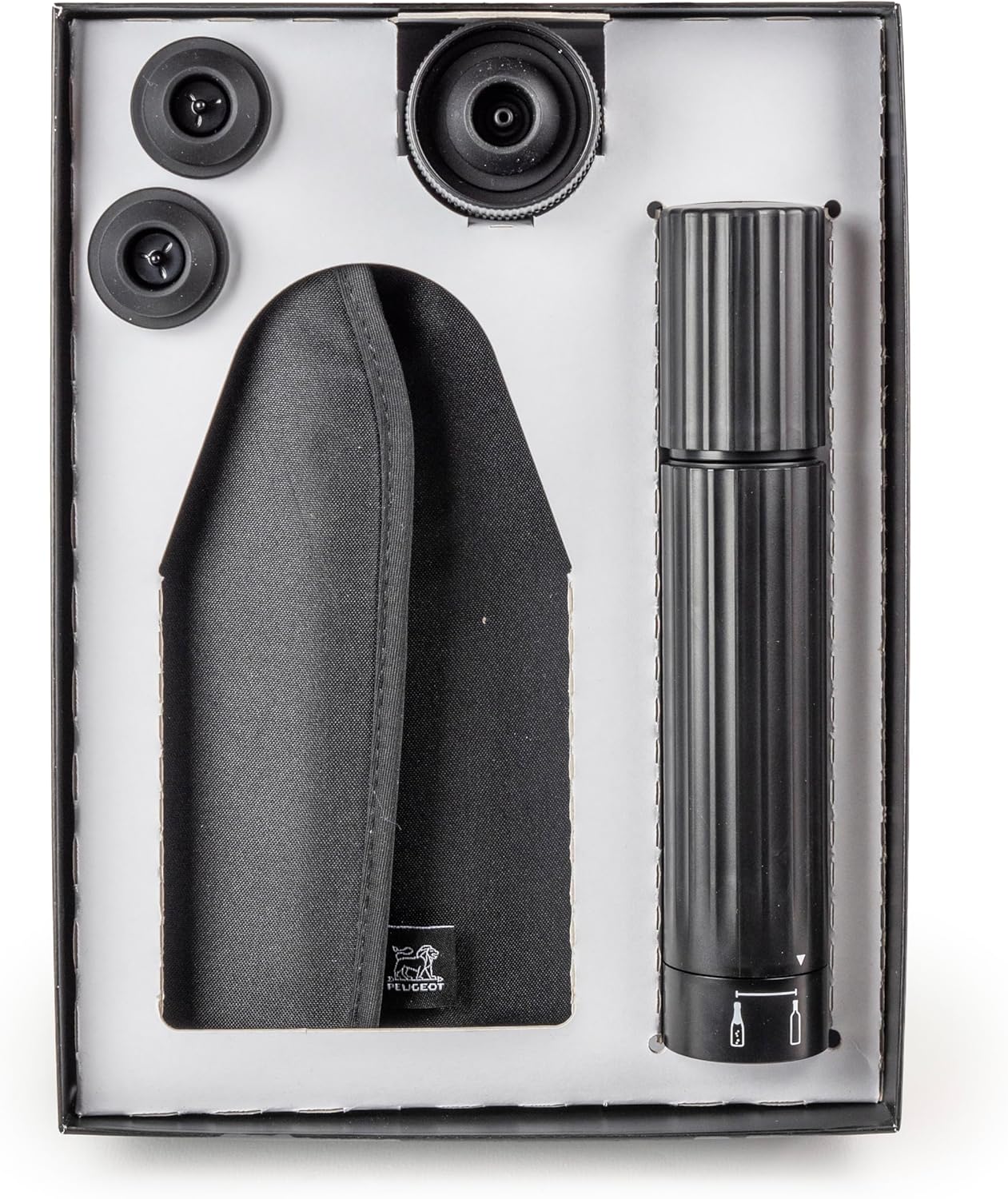 Gift box - Black Frizz cooler sleeve and Dual function Pump for Wine & Sparkling Preservation ABS finish