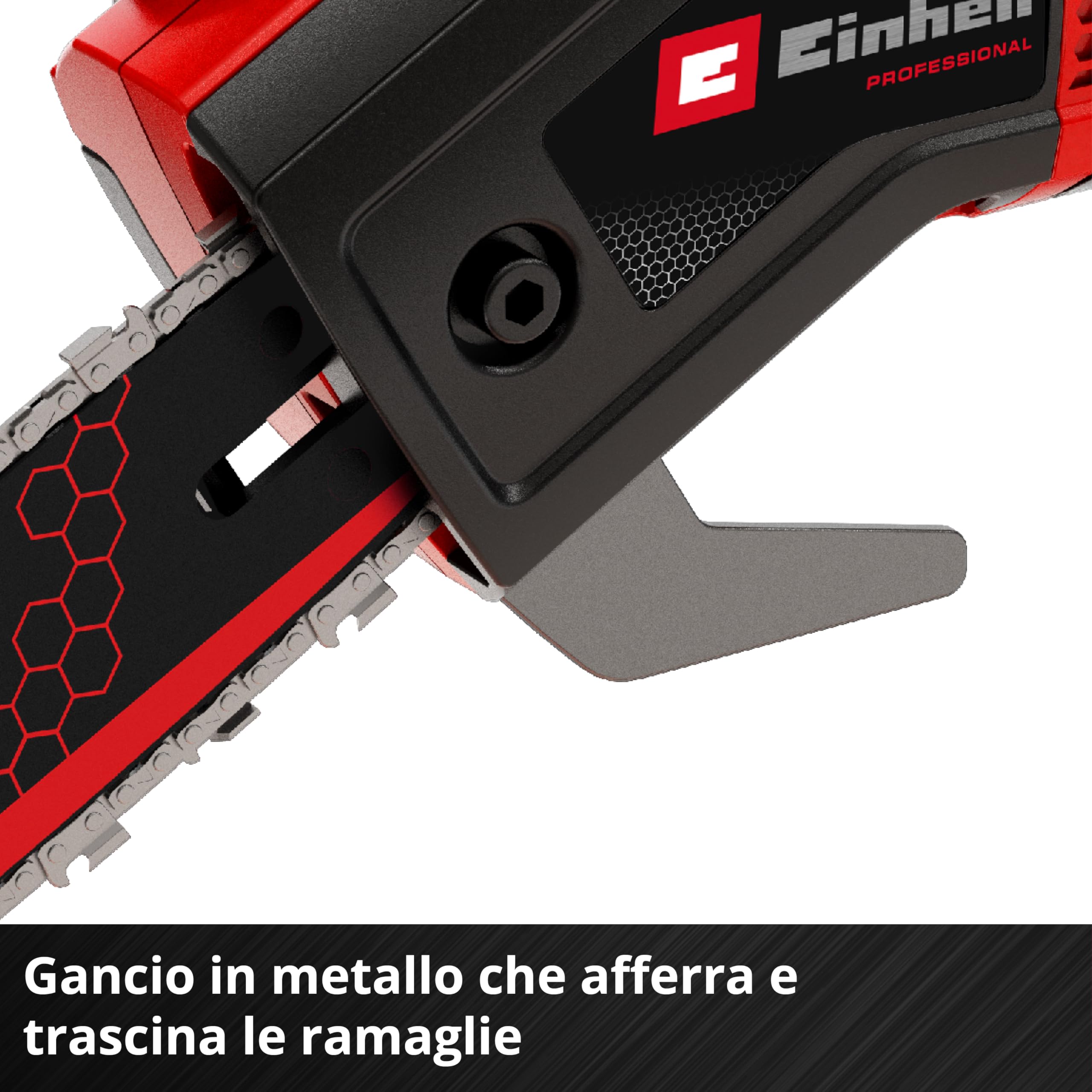 Potatore Einhell Professional GP-LC 18/20 Li T BL-Solo Power X-Change (18 V, lunghezza di taglio 18 cm, Brushless, velocità catena 7 m/s, lubrificazione autom. della catena, senza batteria)