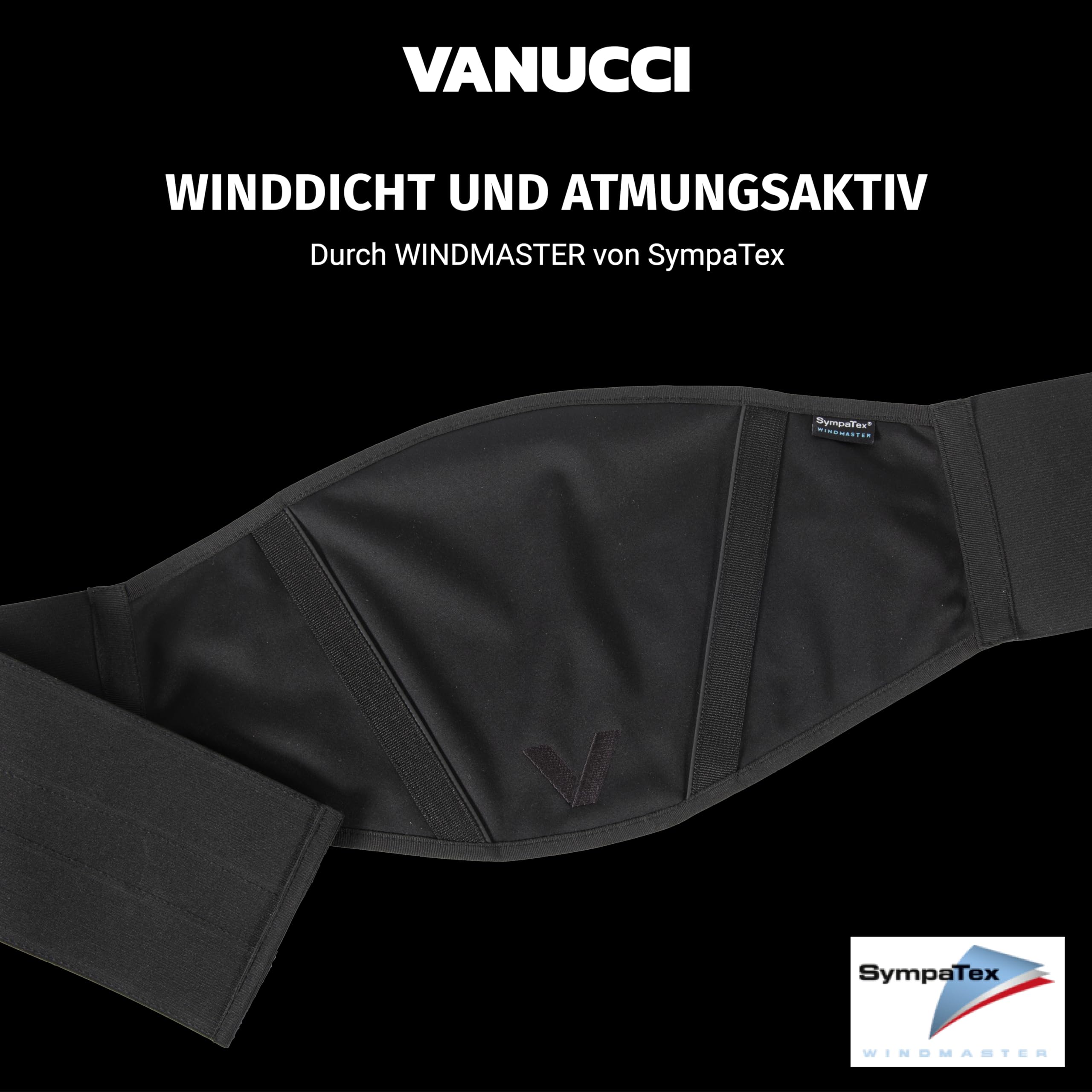 Vanucci VXK-U 1 Windmaster Nierengurt Herren & Damen, Winddichter & Atmungsaktiver Nierengurt Damen & Herren, Wärmende Fleece-Innenseite, Stabilisationseinsätze, XS-XL