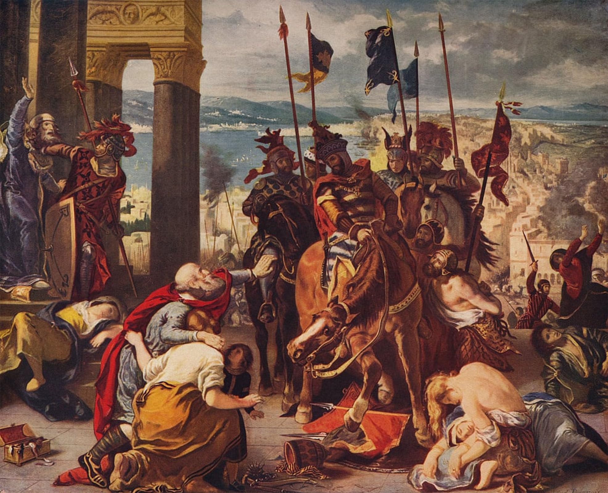 Lienzo decorativo premium Entrata di ntinopoli de Delacroix con acabado artístico 5