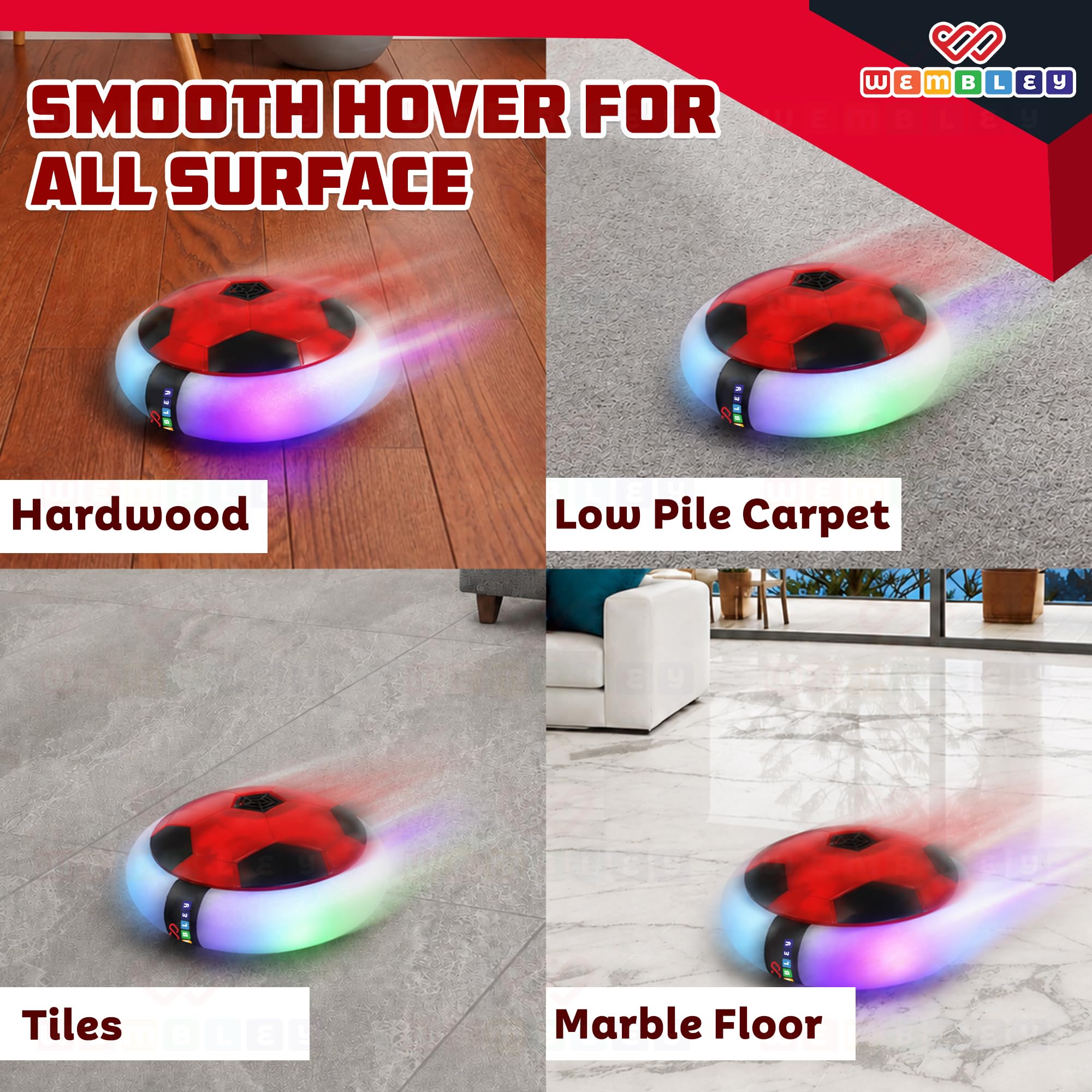 Wembley Hover Football - LED Lights & Rechargeable Fun -7 Wembley Hover Football - LED Lights & Rechargeable Fun -7