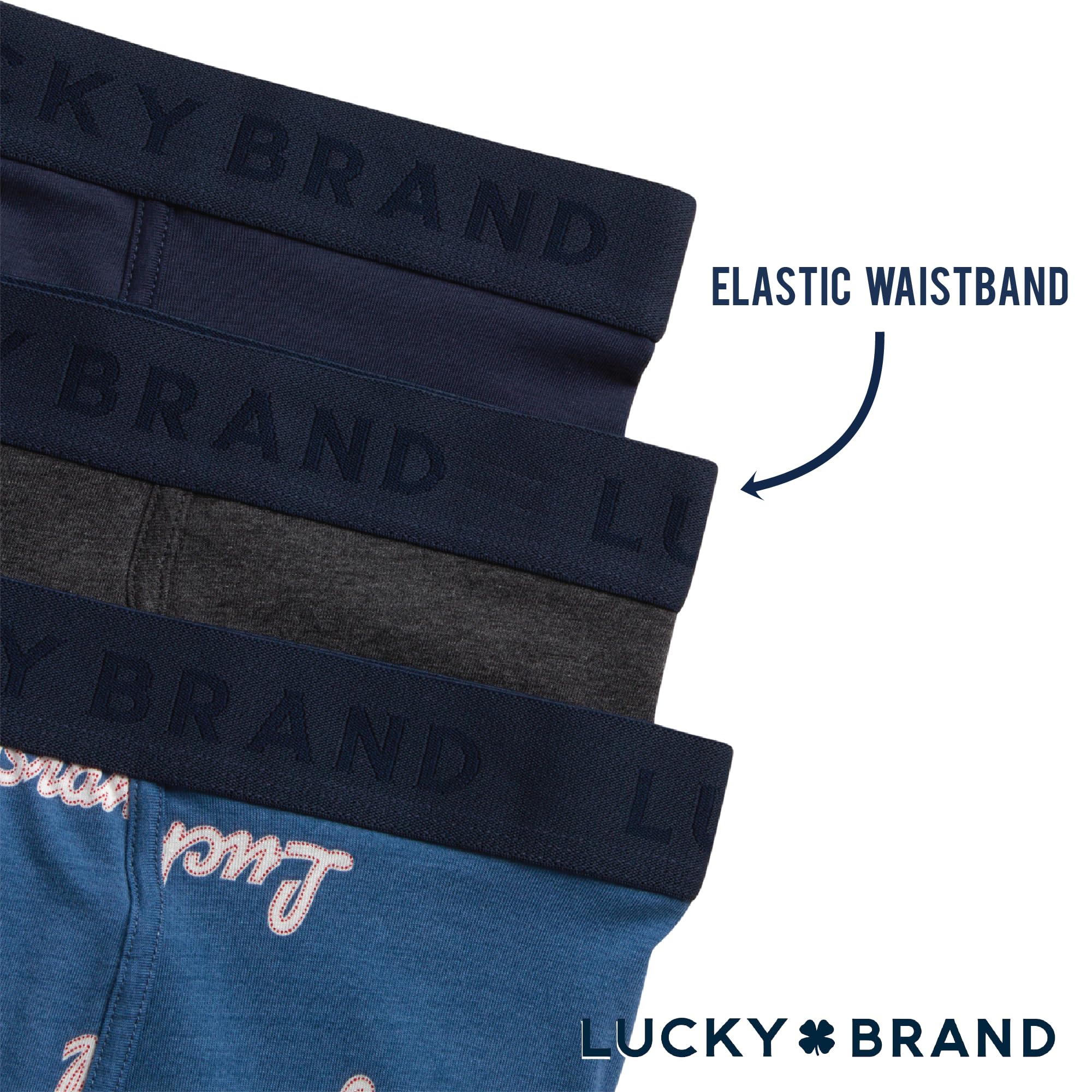 Lucky Brand - Boxer da uomo in cotone elasticizzato leggero (confezione da 3)