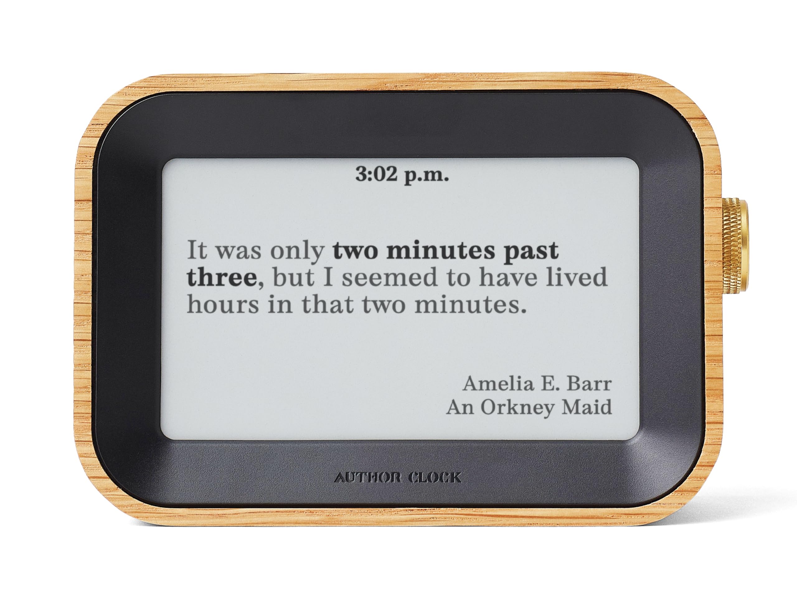 Author Literary Clock - Tells Time with Book Quotes | Unique Gift for Book Lovers | New Quote Every Minute Vol 1