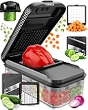 Fullstar Daily Vegetable Chopper – Veggie Chopper, Onion Potato Food Chopper & Slicer with Container, Kitchen Gadgets for Easy Prep (2-in-1, Black)