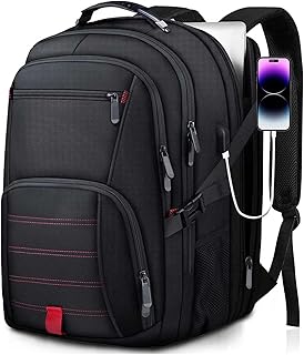 Extra Large Backpack, Travel Backpack, Laptop Backpack for Men Women, 50L Anti Theft Carry on Big Backpack, 17.3 Inch Work Computer Backpack, Airline Approved College Bussiness Large Backpack, Black