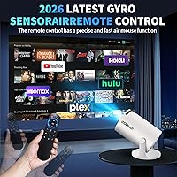 Vista 7 de [Built-in Apps & 2026 Upgraded] Mini Projector Support 4K 1080P Auto Keystone 180° Rotatable with WiFi 6 and Bluetooth 5.4, Projector Portable