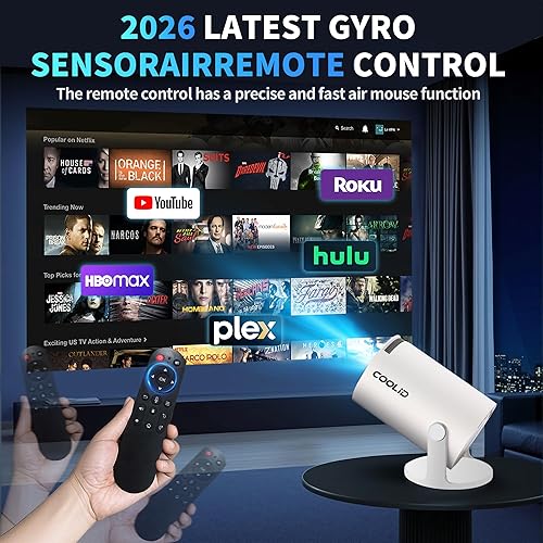 Miniatura 7 de [Built-in Apps & 2026 Upgraded] Mini Projector Support 4K 1080P Auto Keystone 180° Rotatable with WiFi 6 and Bluetooth 5.4, Projector Portable