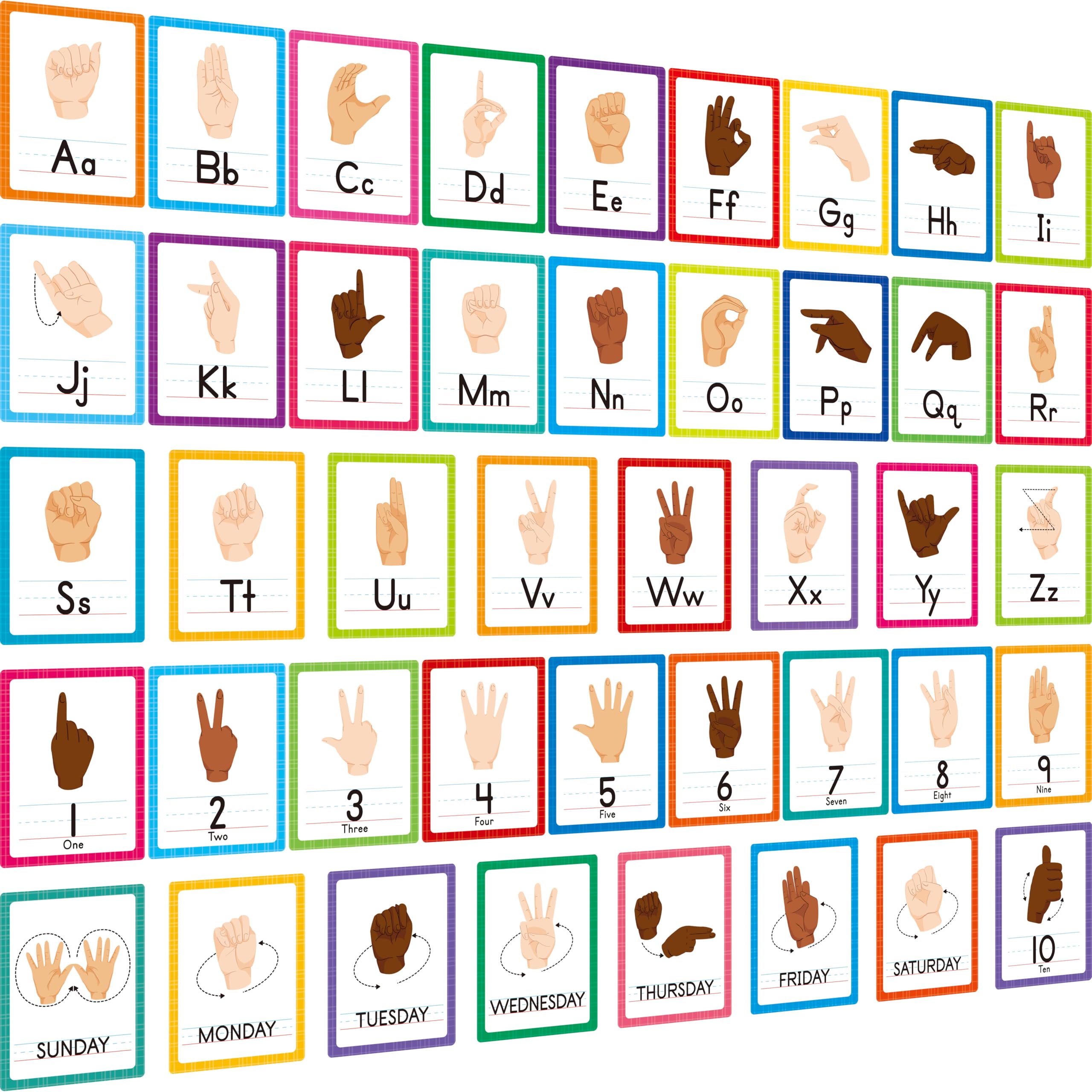 Snapklik.com : ASL Alphabet Line Bulletin Board Set, 43pcs Letters ...