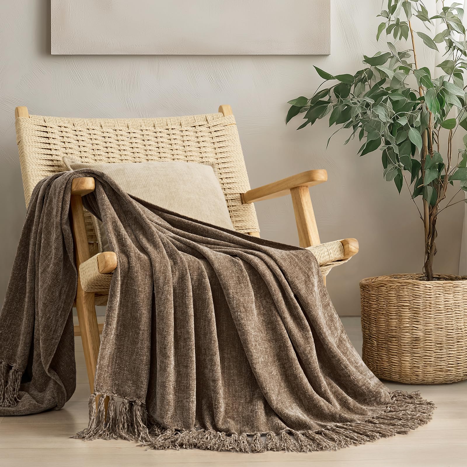 Amazon.com: EverGrace Chenille Knit Throw Blanket for Couch, 60