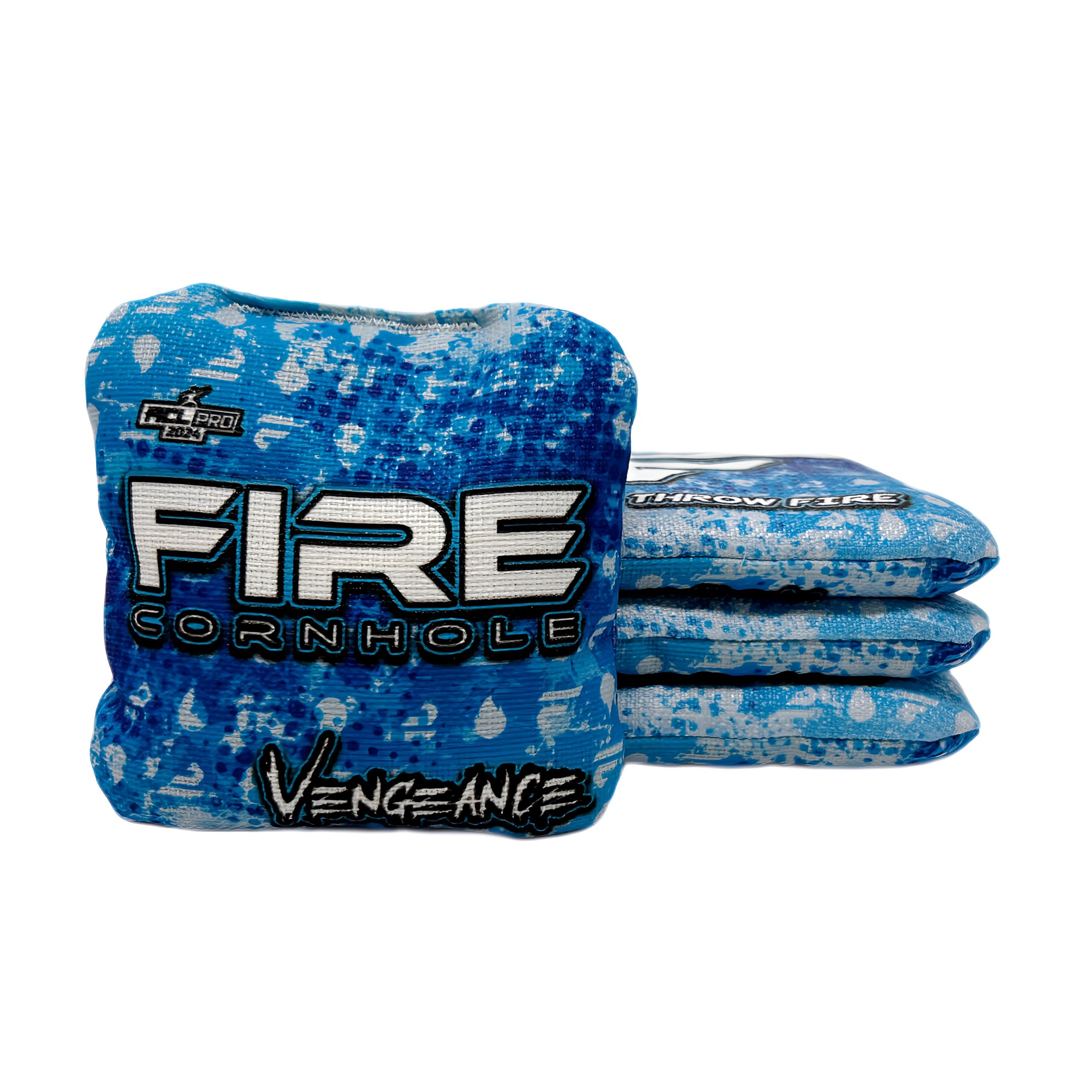 FIRE CORNHOLE | Cornhole Bags | ACL Pro Approved | Weather Resistant | Regulation Size and Weight | Vengeance Series | Set of 4 | Made in The USA