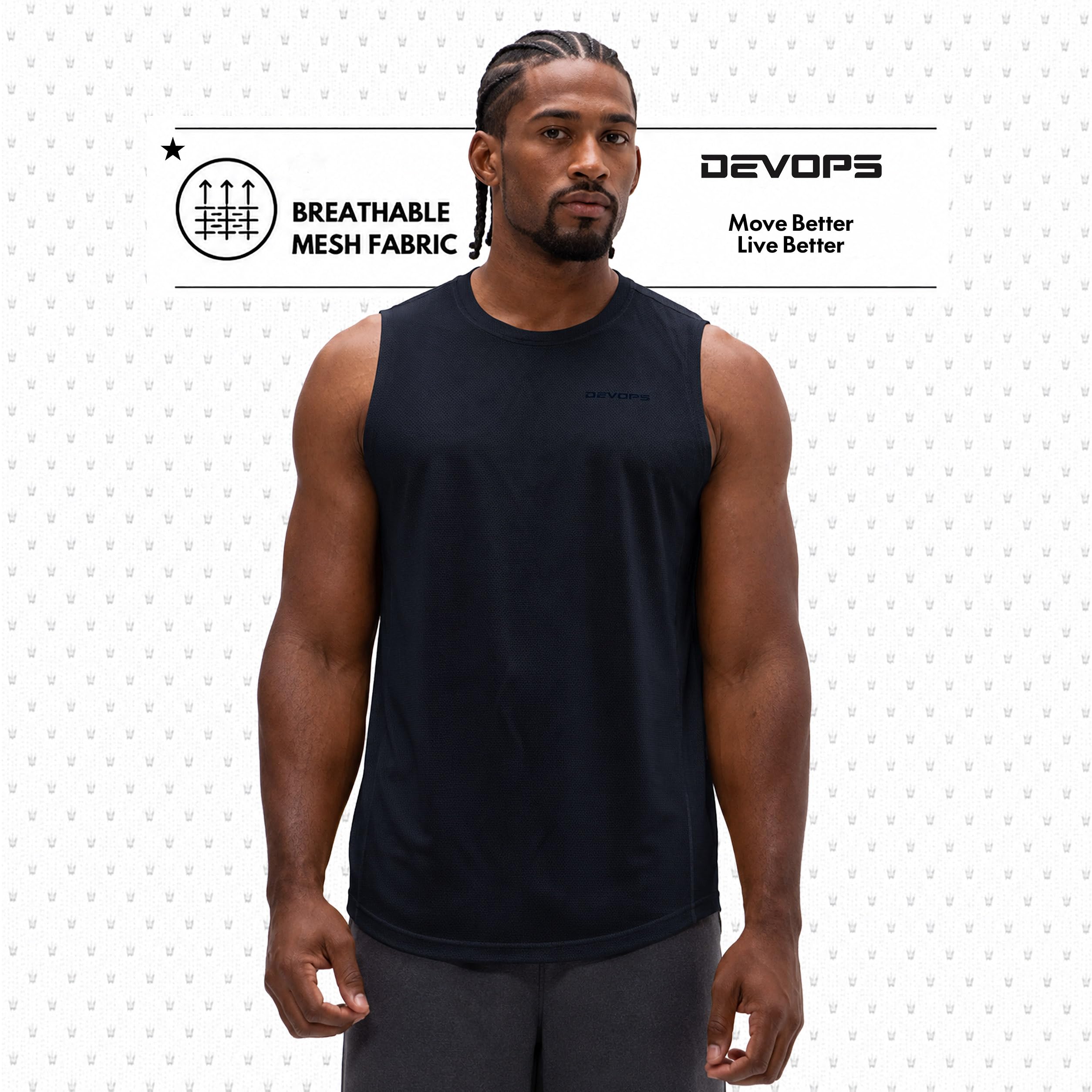 Devops Y Fit Tank Top per Allenamento Uomo (Pacco da 3)