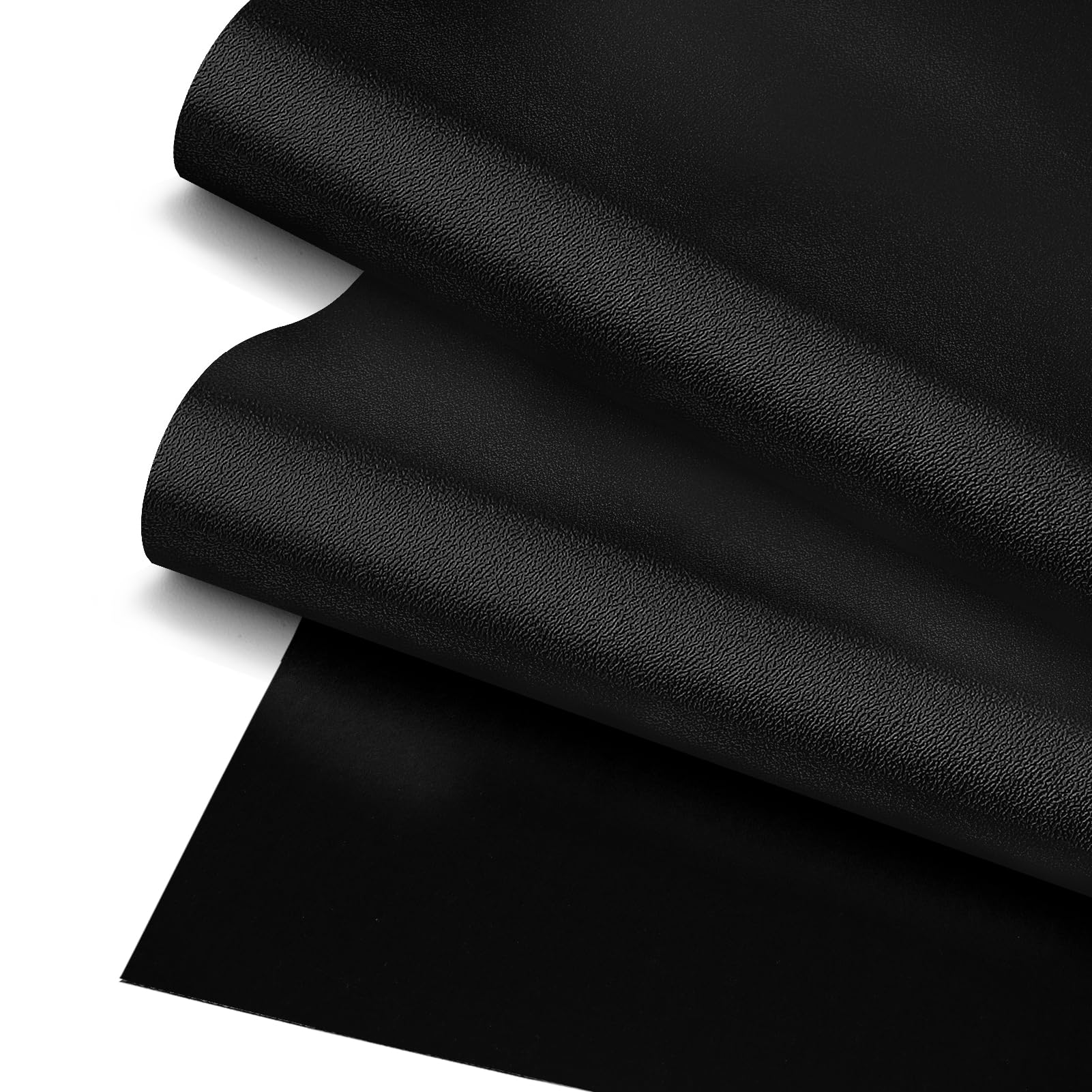 JERLITU Smooth Faux Leather Fabric, 200 x 140 cm Soft Leatherette Upholstery Leathercloth Vinyl Fake Leather Cut by Metre for Furniture Decor, Home Upholstery, Accessories, Black