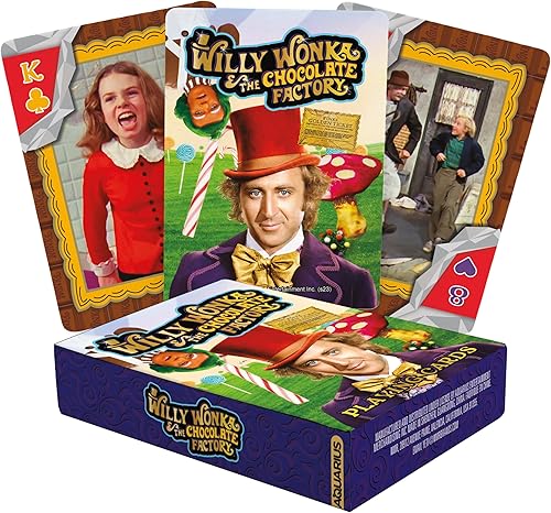Aquarius Willy Wonka - Baraja de cartas con temática de Willy Wonka para tus juegos de cartas favoritos, mercancía y coleccionables con licencia