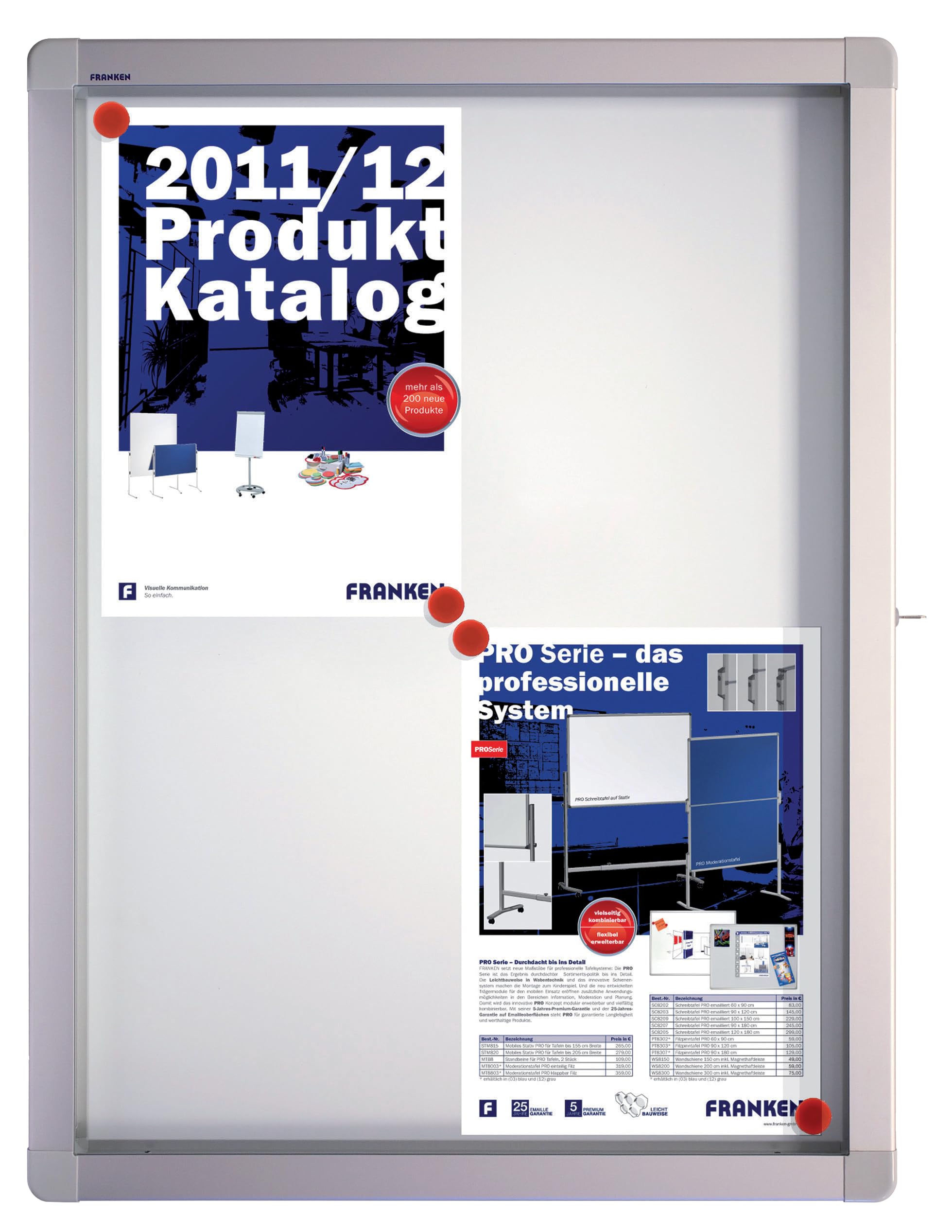 Franken SK4SE gablotka (4 x DIN A4, format 53 x 70,4 x 4,5 cm), biała