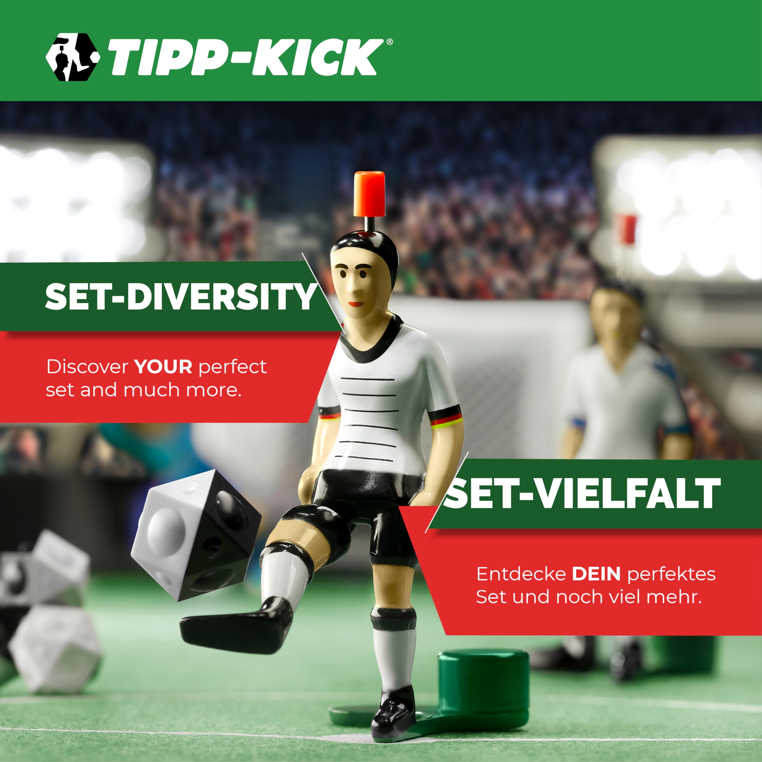 TIPP-Kick Dfb Classic 100 Anni Dfb Edizione Speciale – 2024 Gioco di Calcio per Bambini e Adulti con calciatori e portieri in Maglia da casa e da Trasferta della Squadra Nazionale DT