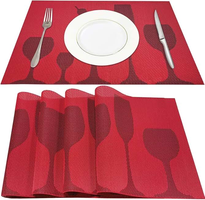 red vinyl placemats