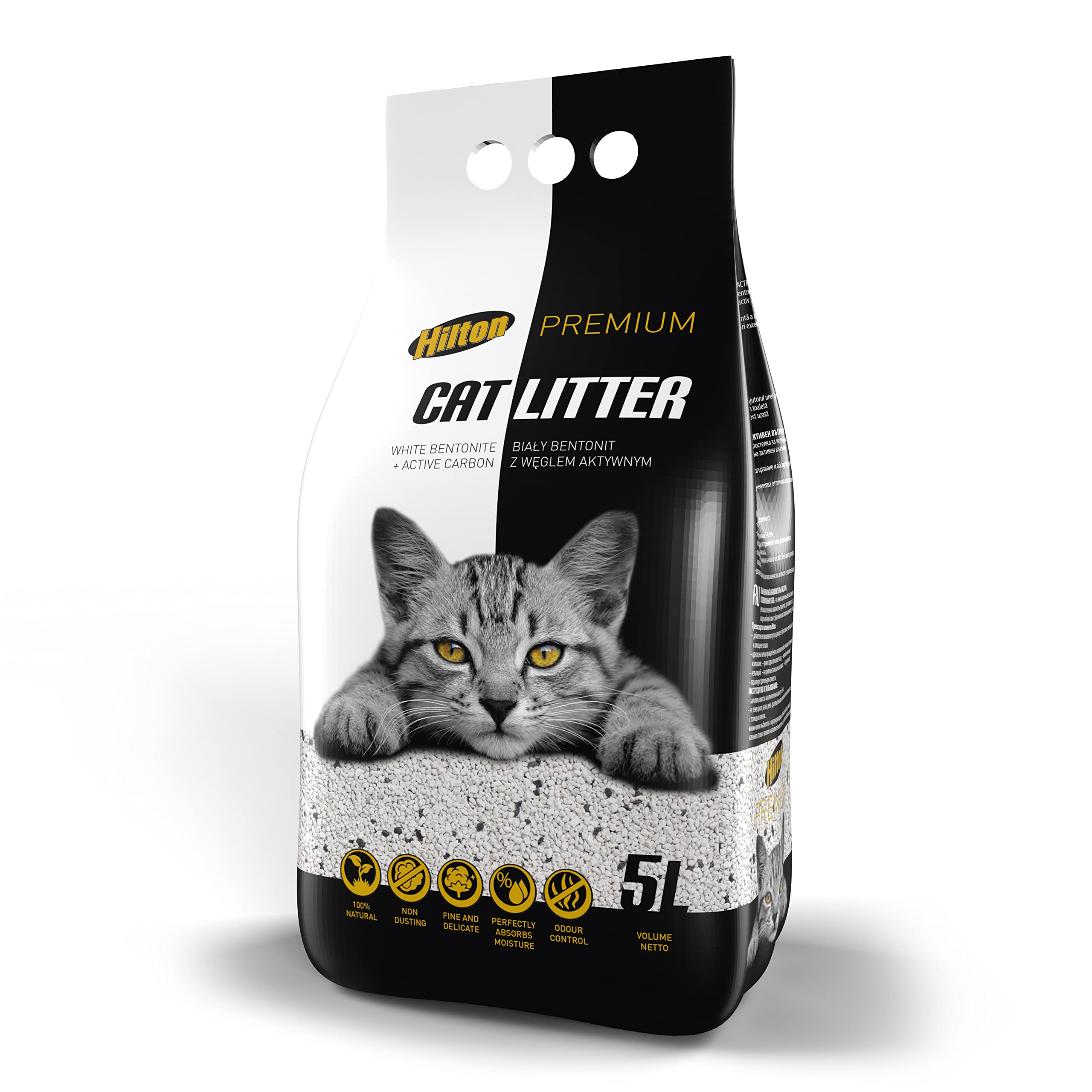 HiltonWHITE BENTONITE WITH ACTIVE CARBON 5L FOR CAT