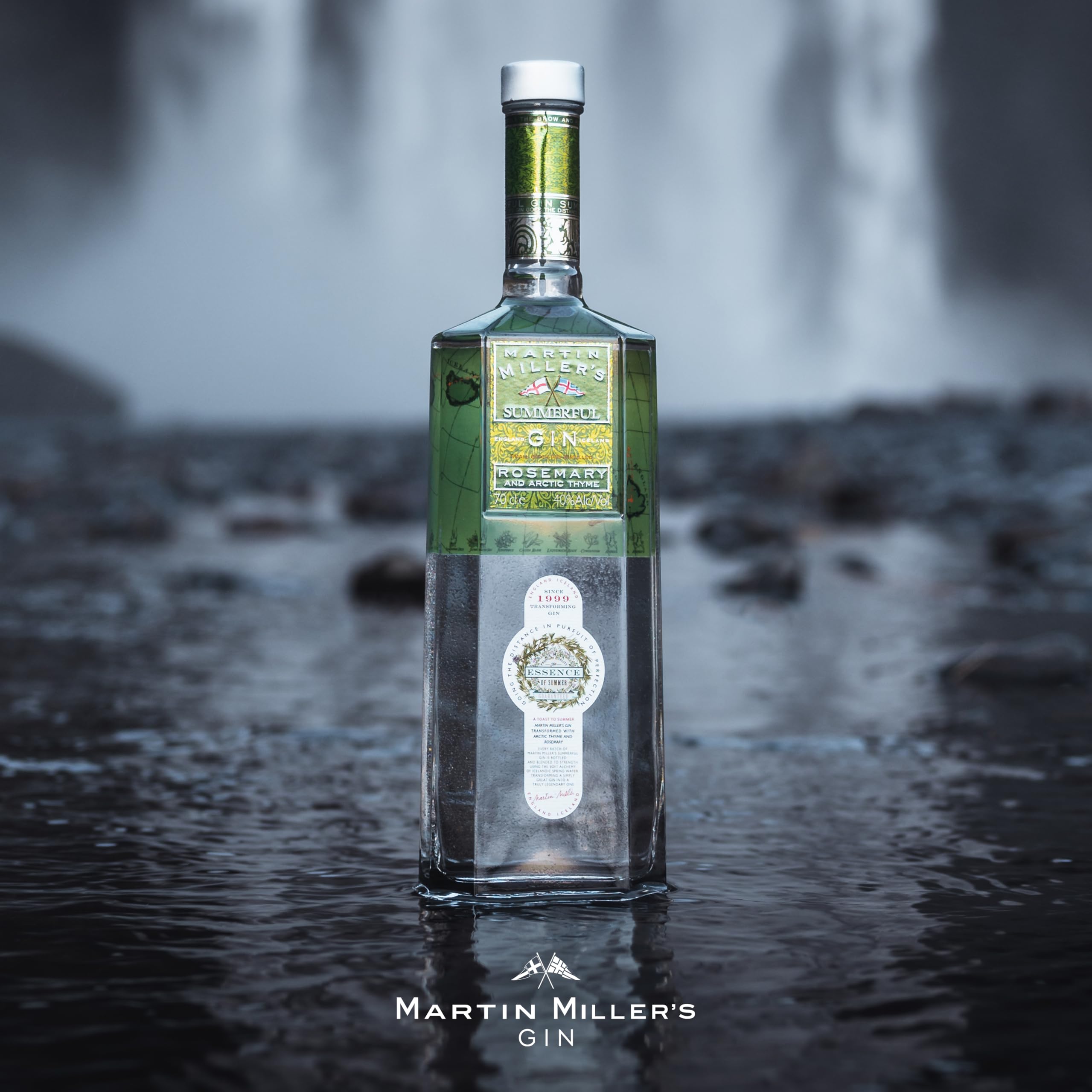 Martin Miller's Summerful Gin - Estuche de Regalo | Ginebra 700 ml + Miniatura | Edición Especial con Botánicos de Primavera y Verano, Refrescante y Aromática, Para Gin Tonic y Cócteles