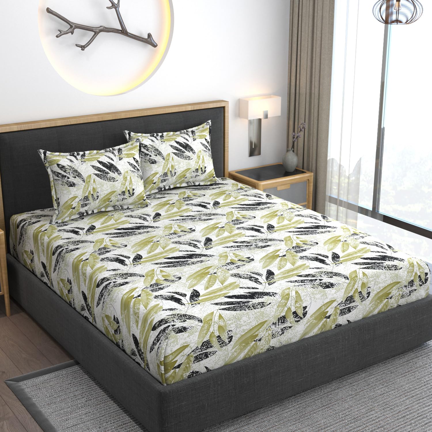 King Size Fitted Bedsheet - Premium Cotton Feel -18