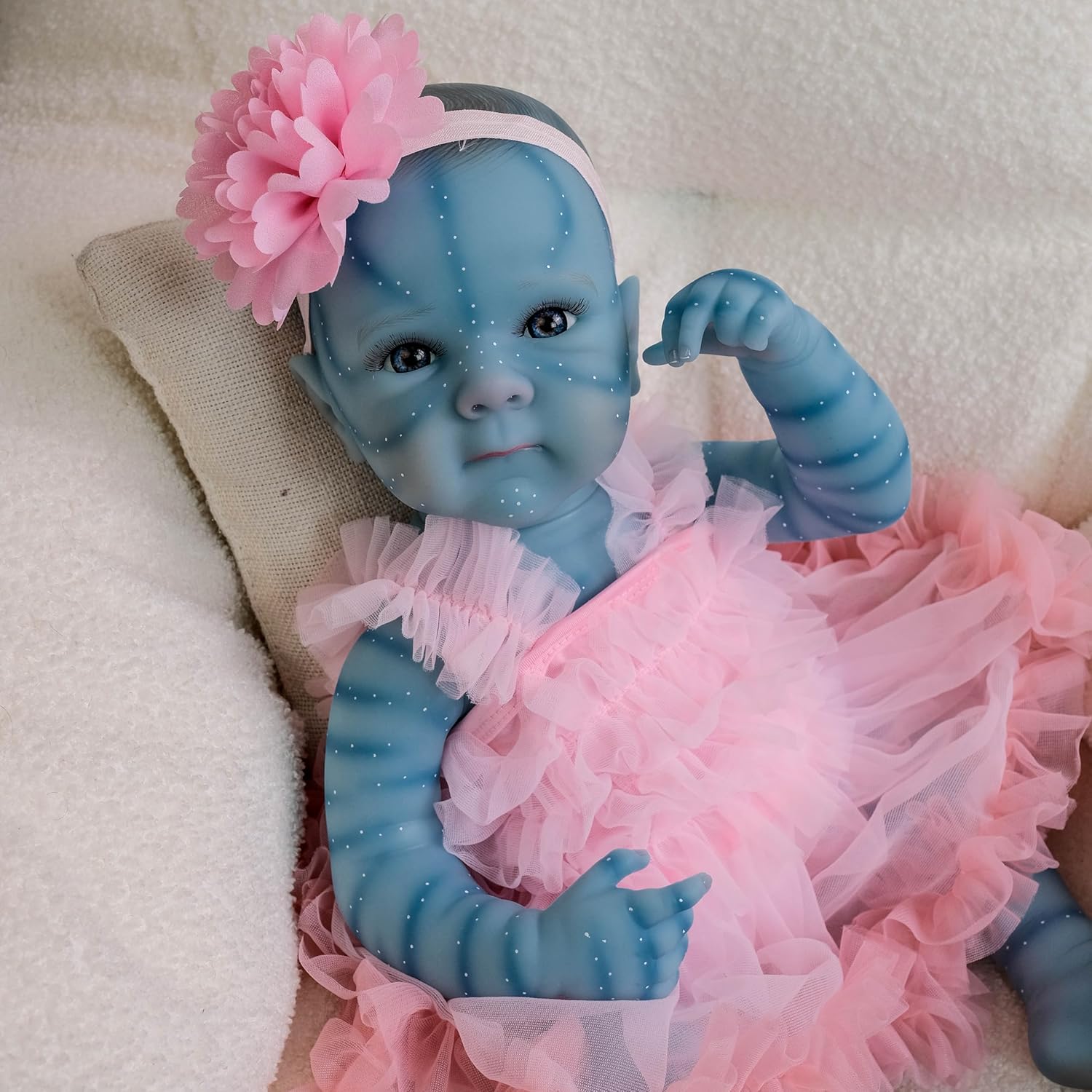 Zero Pam Avatar Reborn Baby Dolls Silicone Full Body 18 Inch Realistic Baby Dolls Girl Silicone Reborn Girl Doll Real Looking Avatar Babies for Girls Toys