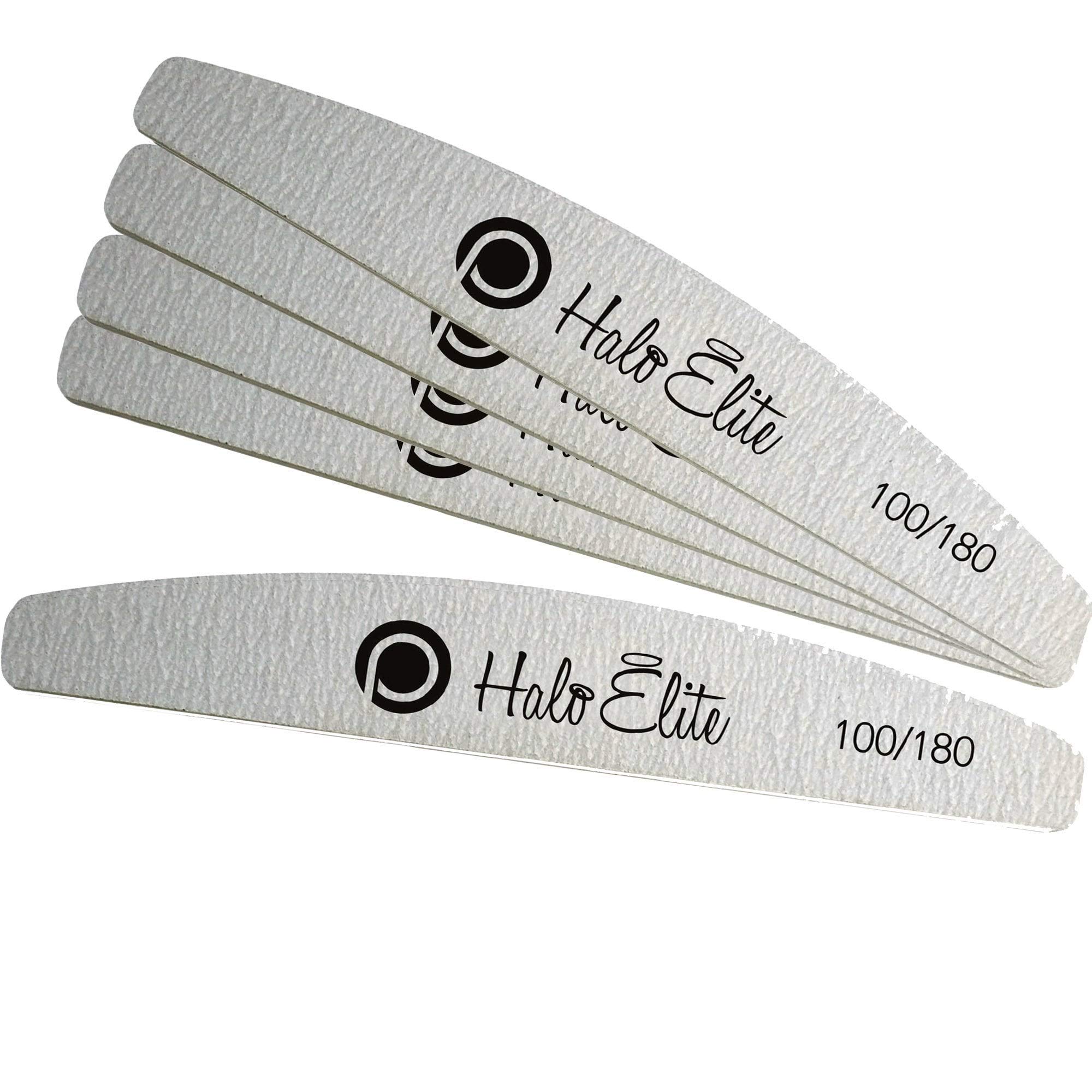 Pure Nails Halo Elite Zebra Moon Nail Foam Files - 100/180 Grit (Pack Of 5)