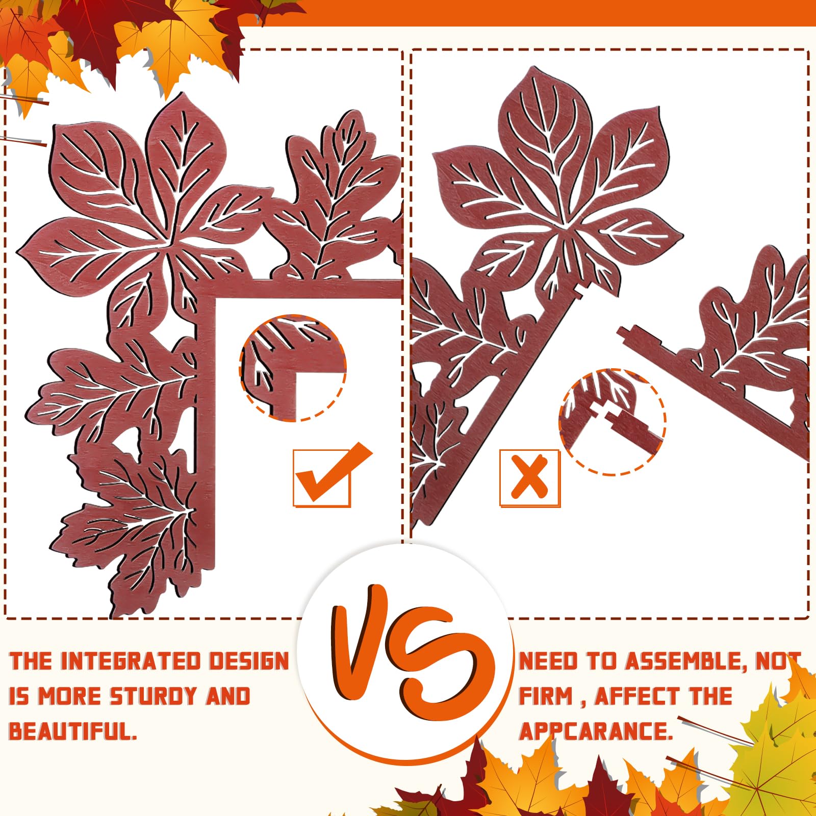 2 Stück Herbst Türdekoration - Holz Wichtel Und Kürbis Für Türrahmen