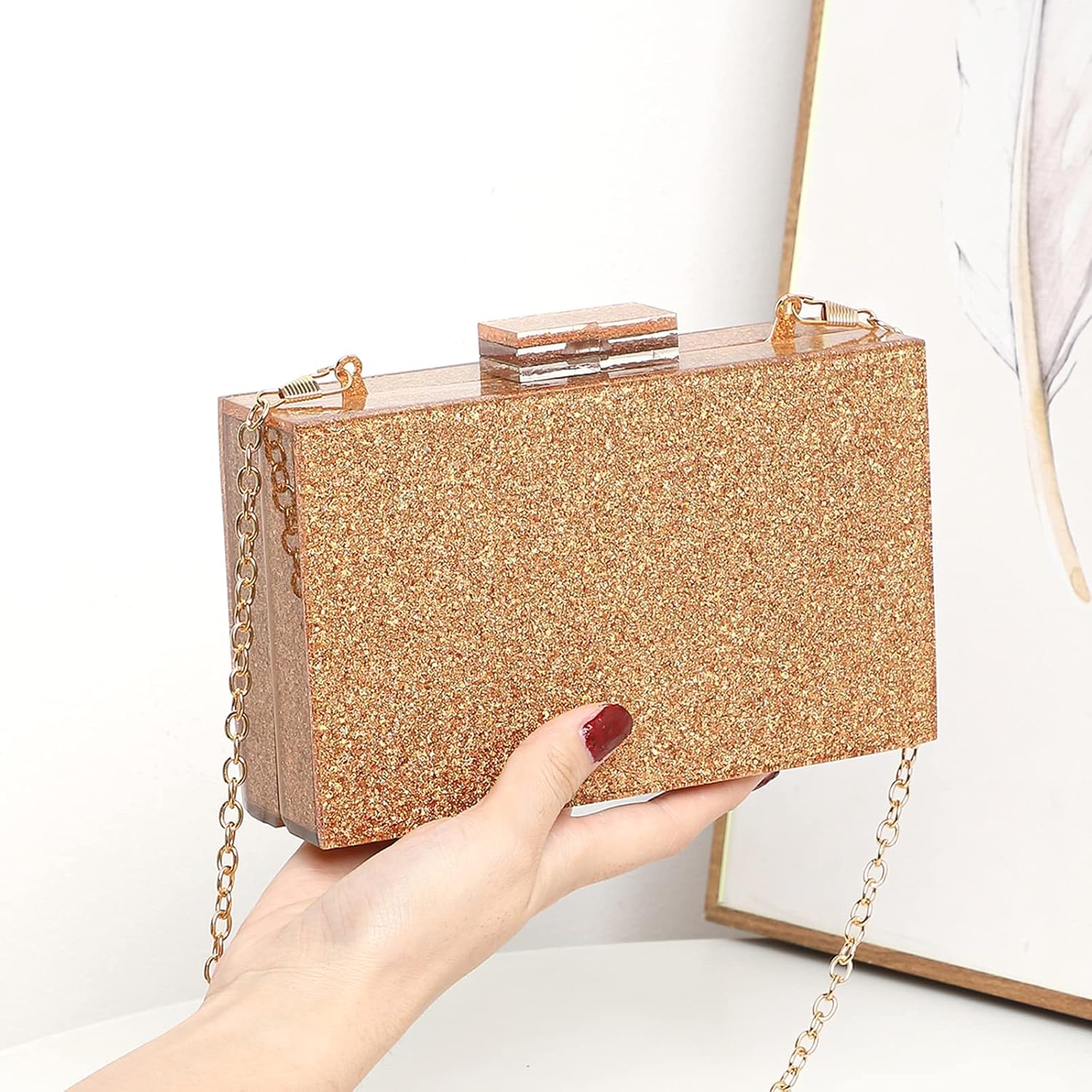 LETODE Acrylic Clutch Bags Purse Perspex Bag Handbags for Women - Image 4