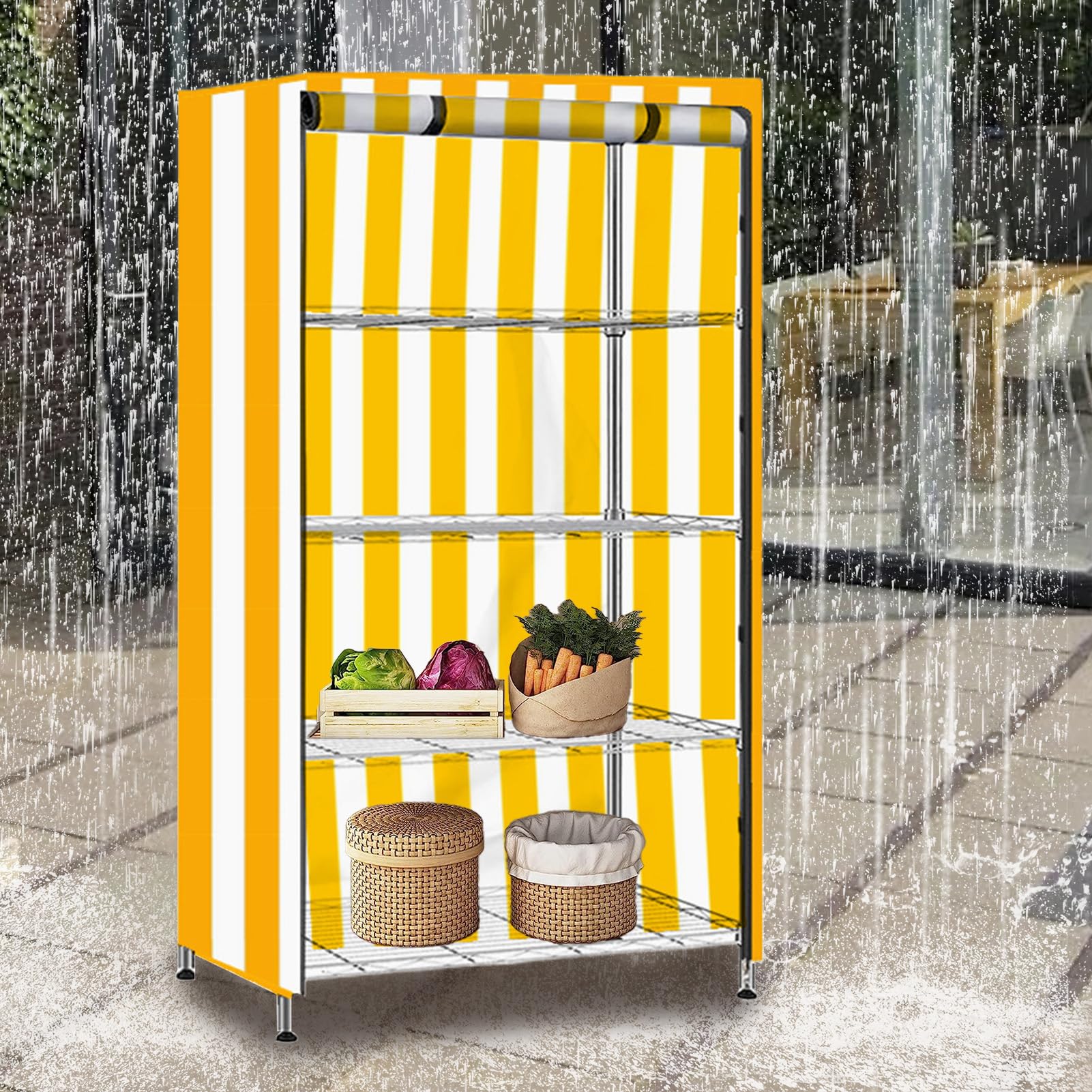 Regalabdeckung, vielseitiger Schutz für Gitter und Regale, wasserdicht, 210D, staubdicht, für Schrank, Garage, Innen- und Außenbereich, Speisekammer, Küche, Organisation