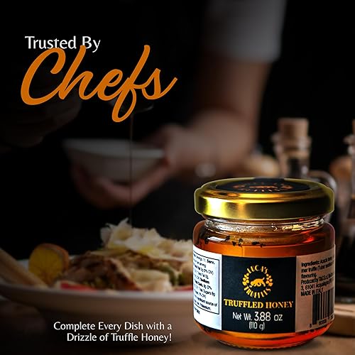 Miniatura 7 de Luca's Truffles Trufa Miel de Acacia (4.23 oz) – Sabor a miel con trufa blanca – Miel dulce, rica y saborizada – Miel de trufa de textura suave para