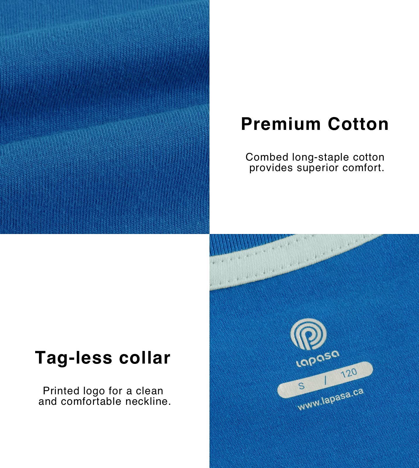 LAPASA Pacco da 4 T-Shirt 100% Cotone Bambini e Ragazzi Unisex K01 - Abbigliamento Estivo Magliette Manica Corta Colori Assortiti Tinta Unica Fantasie