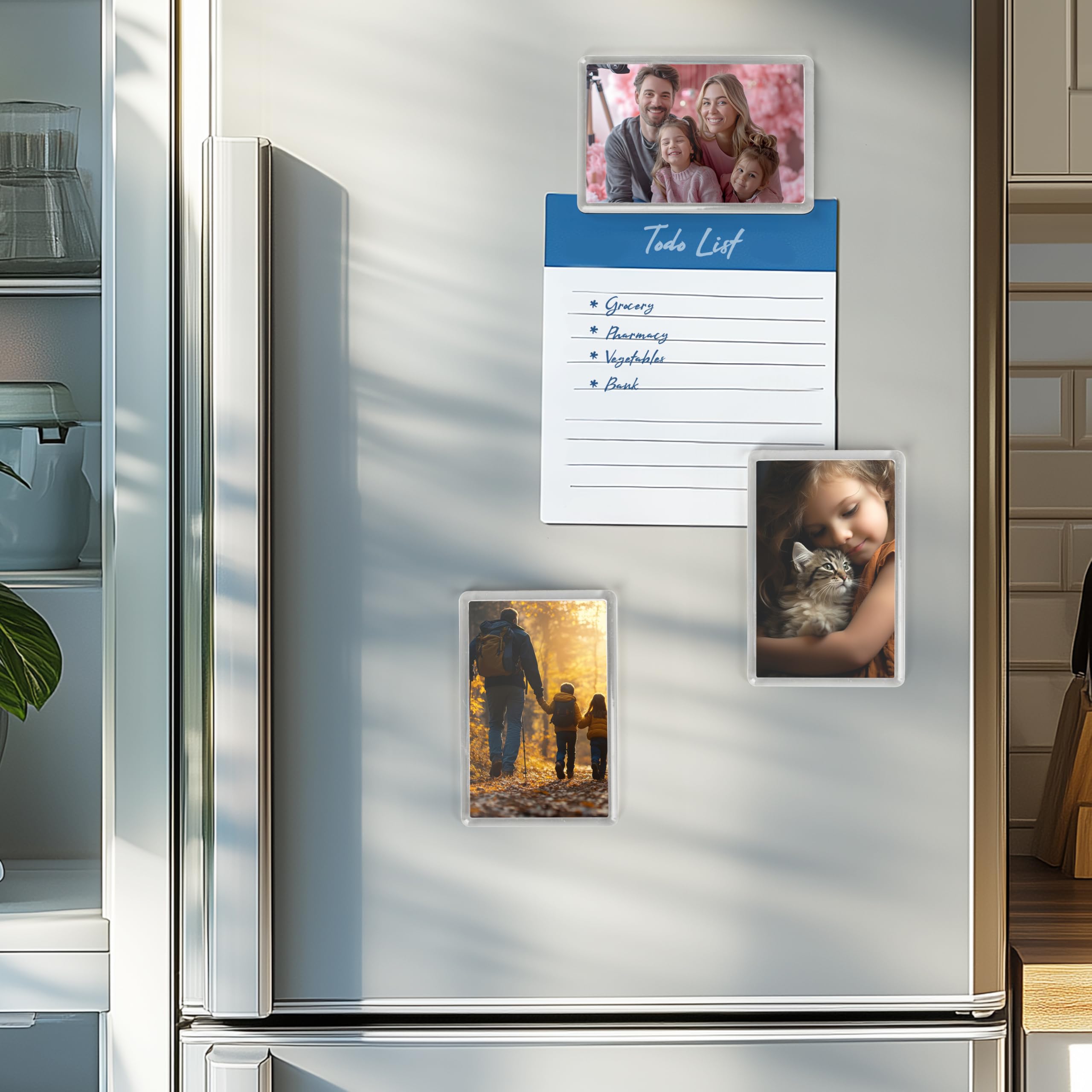 Kurtzy Marco de Fotos en Blanco para Refrigerador (Pack de 100) Marcos Imanes Personalizados Nevera - Fotos 7 x 4,5 cm Portafotos Metacrilato Transparente Fotos Pequeñas, Regalos Familiares y Amigos