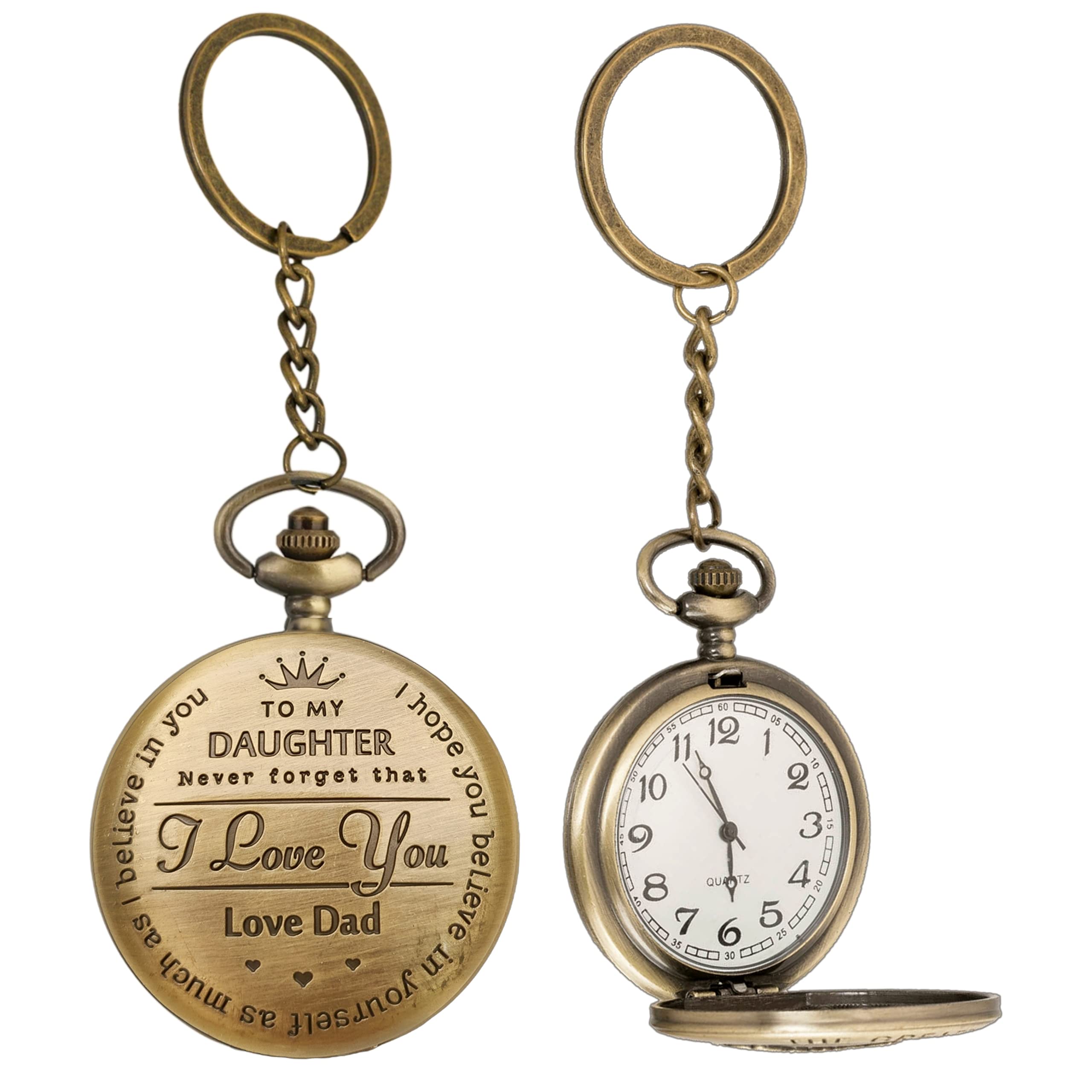 Tiny Tim Watch Keychain - Love Dad Gift for Daughter -5
