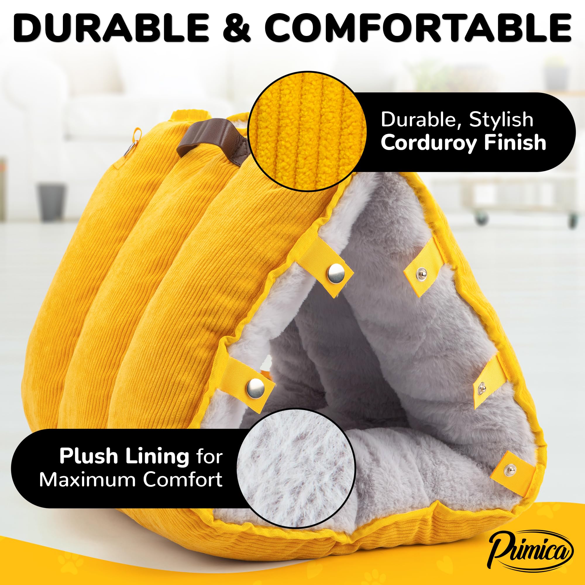 Cozy Cat Cave Bed for Indoor Cats – Enclosed Self-Warming Hideout with Soft Cushion, Portable 3-in-1 Nest Design Converts to Open Mattress